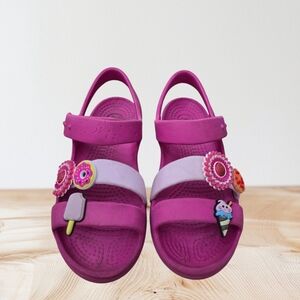 CROCS Pink Kids Sandals with Fun Charms